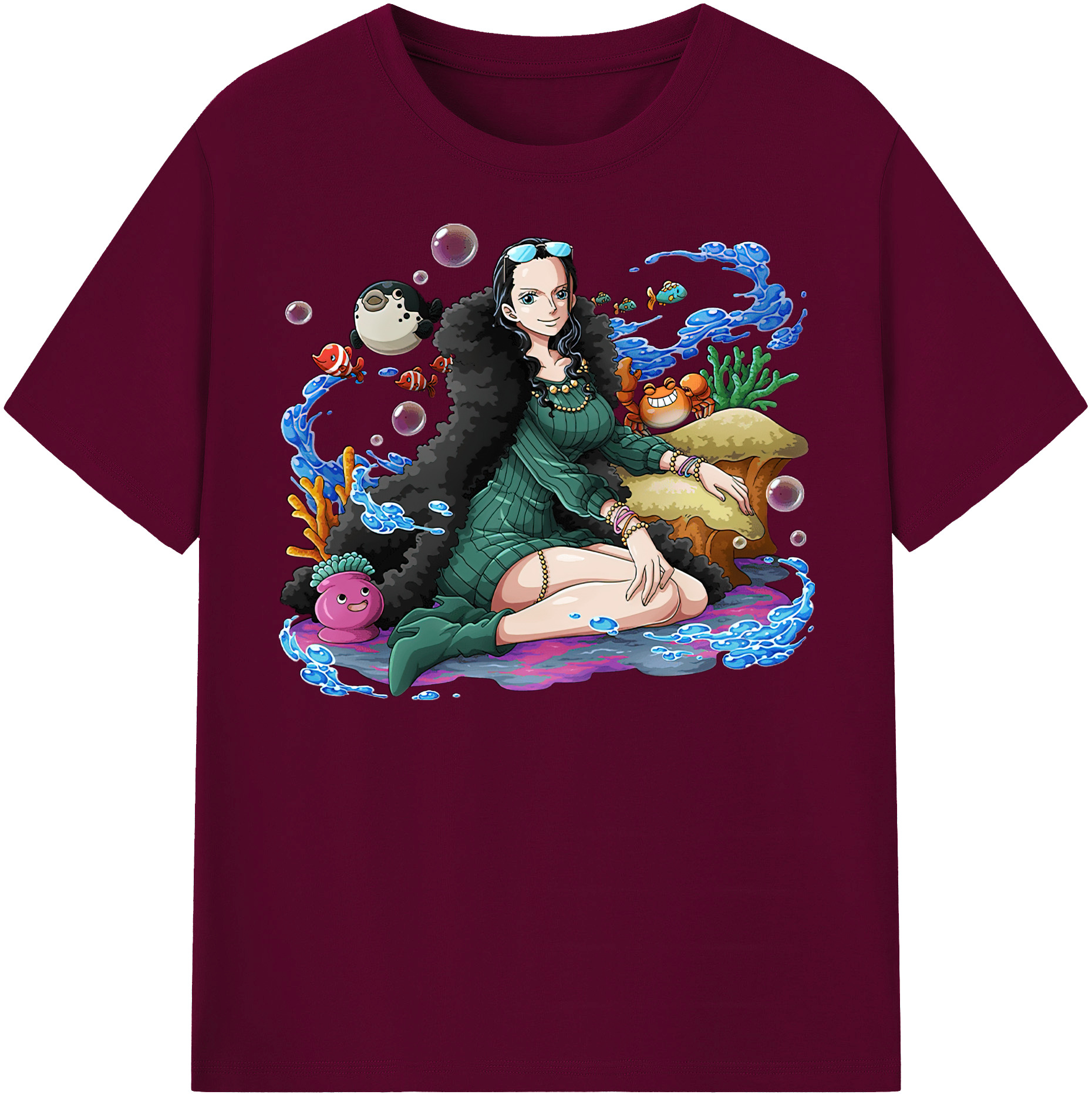 （画像用） ワンピース ニコ・ロビン ONE PIECE Nico Robin レディースカジュアルプリントTシャツ（綿100％）